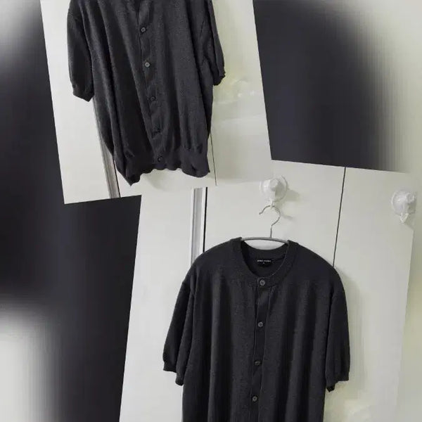 [BUNJANG]  무탠다드 Washable Supima Cotton Round Neck Short Sleeve Cardigan XL (Medium Gray) - Set of 2 / 무탠다드 워셔블 수피마 코튼 라운드 넥 반소매 가디건 XL [미디엄그레이] 2장