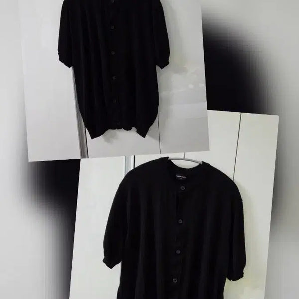 [BUNJANG] Matin Standard Washable Supima Cotton Round Neck Short Sleeve Cardigan XL Black / 무탠다드 워셔블 수피마 코튼 라운드 넥 반소매 가디건 XL [블랙] 2장