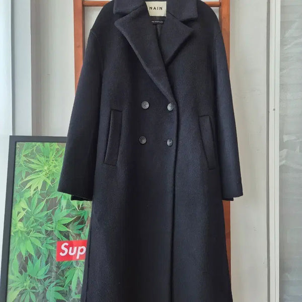 [BUNJANG] NAIN Double Oversized Dark Navy Coat / (새상품)NAIN 기본 더블 오버핏 코트 다크네이비