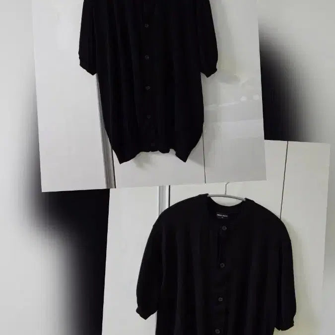 [BUNJANG] Musinsa Standard Washable Supima Cotton Round Neck Short Sleeve Cardigan XL Black / (2장)무탠다드 워셔블 수피마 코튼 라운드 넥 반소매 가디건 XL 블랙