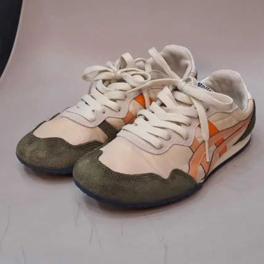 [BUNJANG] Onitsuka Tiger Serrano Sneakers Beige/Orange/Olive 240mm / 오니츠카타이거 세라노 스니커즈 240mm