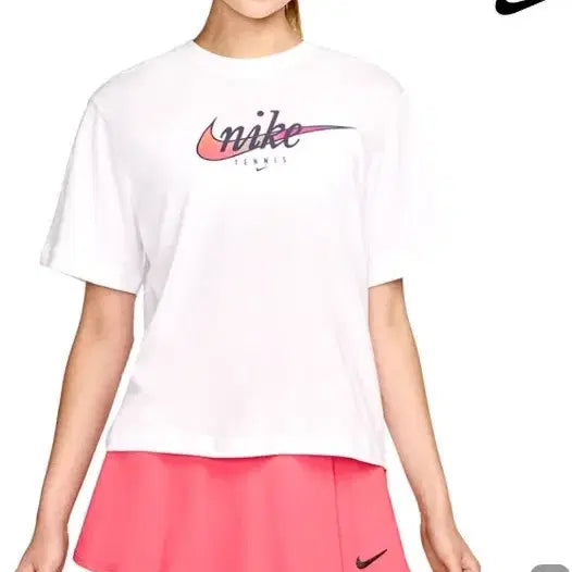 [BUNJANG] Nike Women's Dri-FIT Tennis Short-Sleeve T-Shirt White L / 나이키 우먼스 드라이핏 테니스 반팔 티셔츠 화이트 L