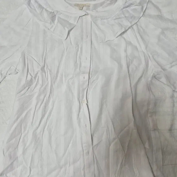 [BUNJANG] Plastic Island Lovely Frill Collar Blouse White / 플라스틱아일랜드 새상품 러블리 프릴 칼라 블라우스 화이트