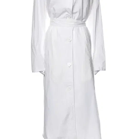 [BUNJANG] MM6 Maison Margiela White Cotton Long Trench Coat IT 42 / MM6 마르지엘라 화이트 코튼 롱 트렌치코트 42