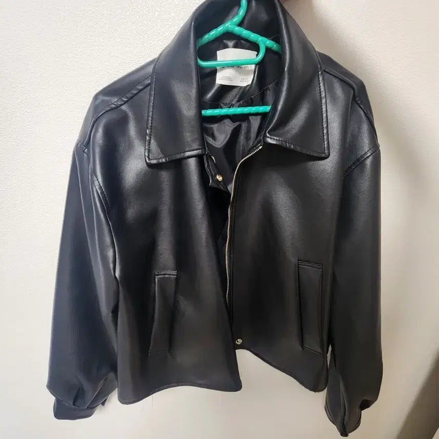 [BUNJANG] Women's Cropped Leather Jacket / 여성 크롭 자켓