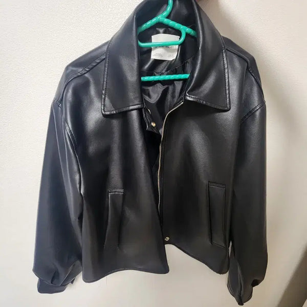 [BUNJANG] Women's Cropped Leather Jacket / 여성 크롭 자켓