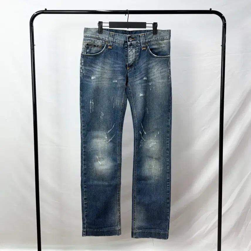 [BUNJANG] Dolce & Gabbana Gold Plate Denim Pants / 돌체앤가바나 골드 플레이트 데님 팬츠