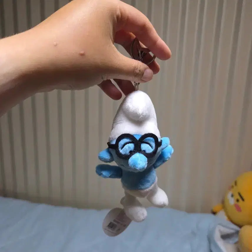 [BUNJANG] Smurf Glasses Doll Keychain / 스머프 안경 인형 키링