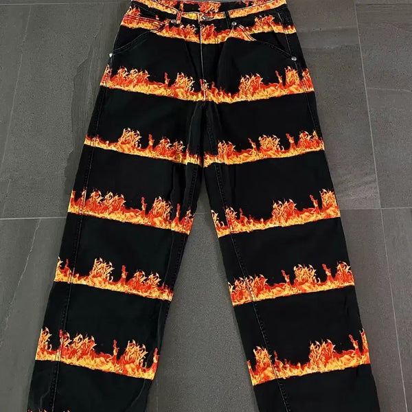 [BUNJANG] Thug Club Chopper Flame Pants (L) / Thug club 쵸퍼 플레임 팬츠 L사이즈