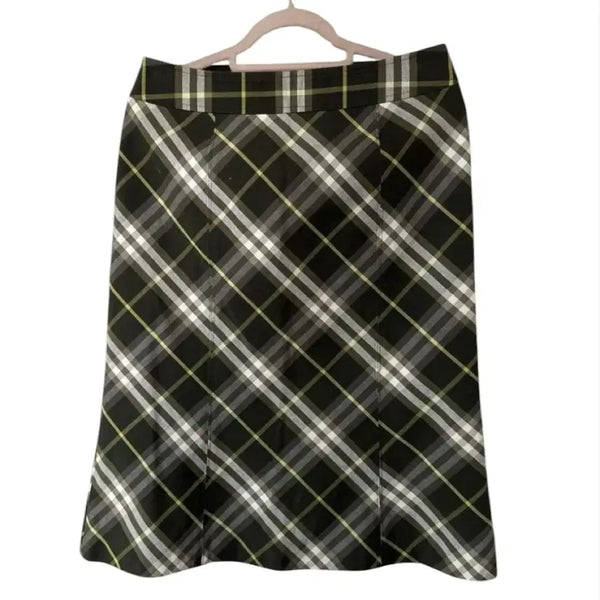 [BUNJANG] Burberry Nova Check Skirt Khaki Green Plaid Size 36 / 버버리 노바체크 카키 체크 스커트 36