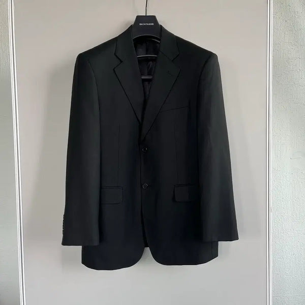 [BUNJANG] Black Stitch Detail Wool Blend Suit Jacket / 블랙 정장 자켓 97/85/170