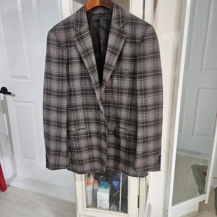 [BUNJANG] Wool 100 Check Pattern Jacket / 모100 체크 패턴 재킷100