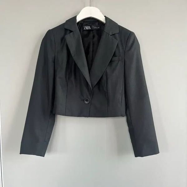 [BUNJANG] Zara Grey Cropped Blazer XS / 자라 그레이 크롭 블레이저