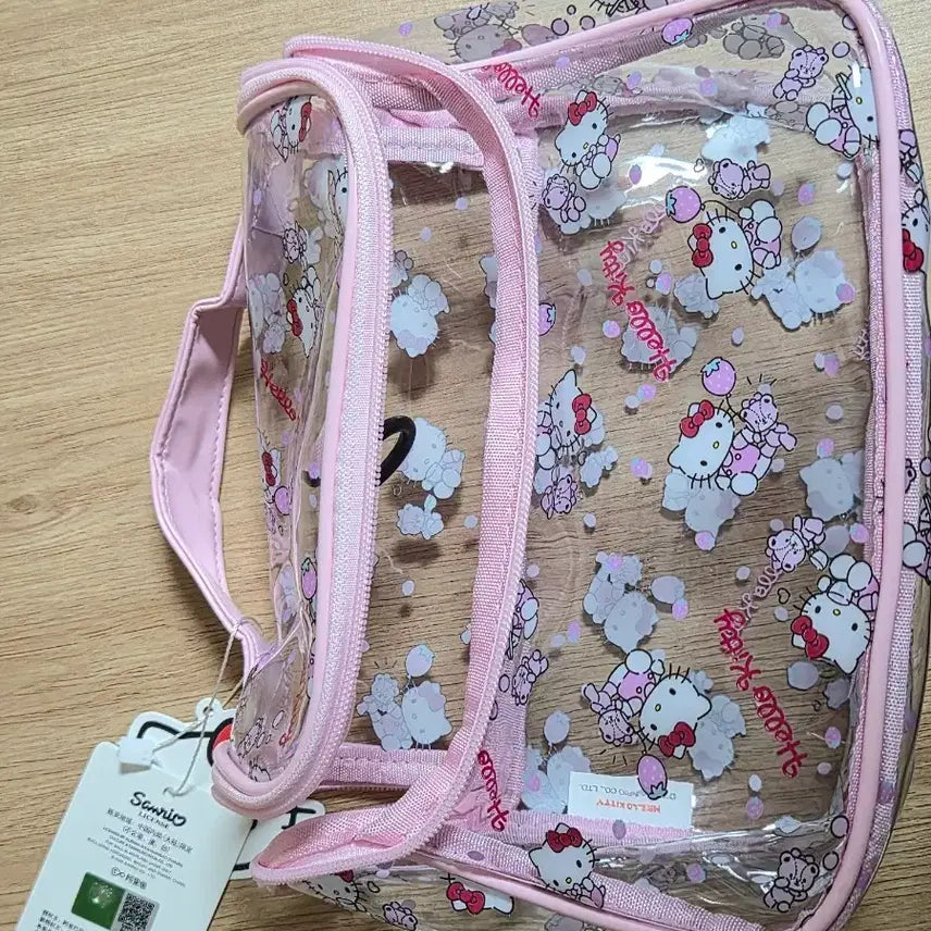 [BUNJANG] Sanrio Hello Kitty Transparent Pouch Pink / 산리오 헬로키티 투명 파우치 핑크