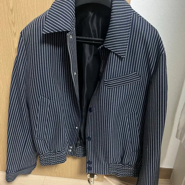 [BUNJANG] STU Stripe Blouson Jacket / stu 스트라이프 블루종 L판매