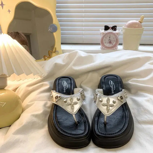 [BUNJANG] Platform Wedge Flip-Flops / 225 230 통굽 쪼리 키높이 쪼리