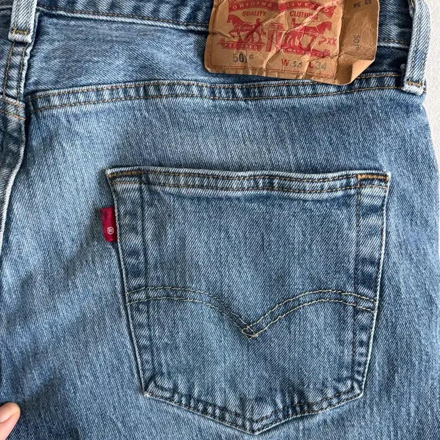 [BUNJANG] Levi's 501 Blank Tab Vintage Straight Jeans / 리바이스 501 블랭크탭 W33 L34 빈티지 중청