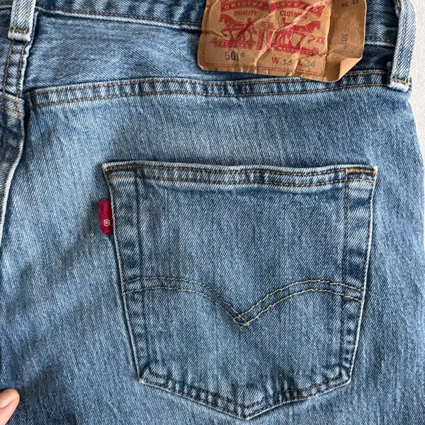 [BUNJANG] Levi's 501 Blank Tab Vintage Straight Jeans / 리바이스 501 블랭크탭 W33 L34 빈티지 중청