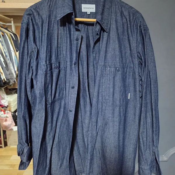 [BUNJANG] Espionage Chambray Work Shirt Indigo XL / 에스피오나지 / 샴브레이 워크 셔츠 / 인디고 XL 사이즈 판매