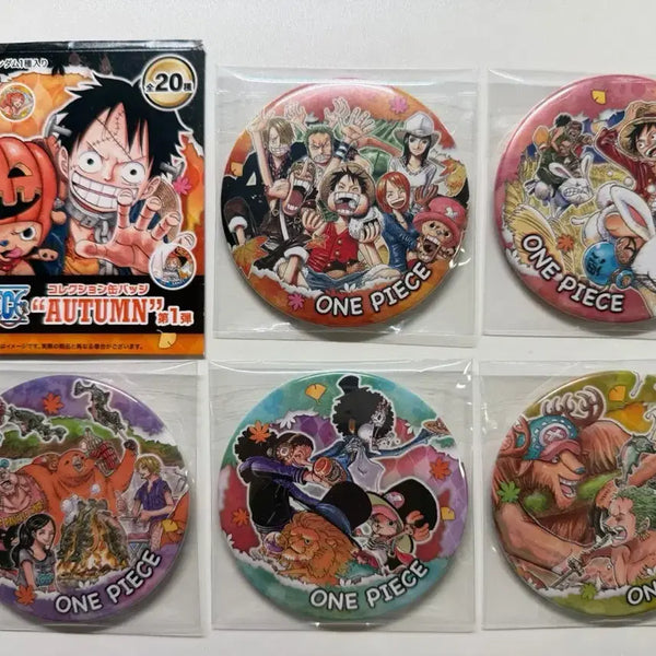 [BUNJANG] One Piece Autumn Halloween Collection Can Badge Bundle Set - Luffy, Sanji, Zoro, Robin, Nami / (일괄)원피스 가을 할로윈 컬렉션 캔뱃지 루피,상디,조로,로빈,나미