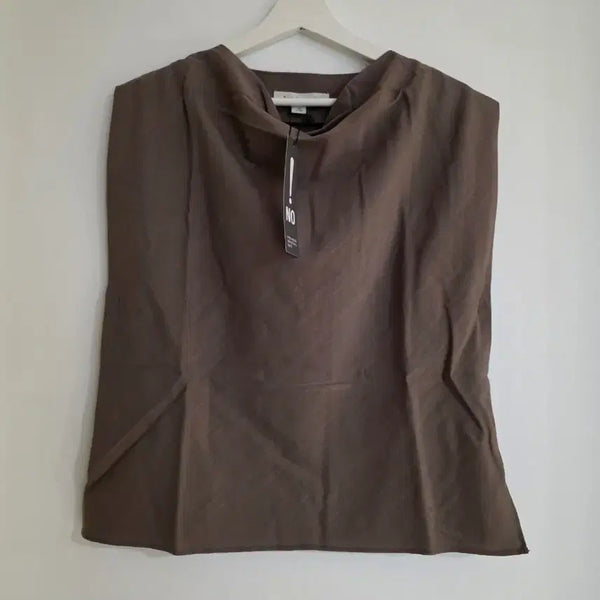 [BUNJANG] Rafiap Sleeveless Blouse Brown / 라피아프 민소매 블라우스 브라운