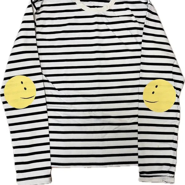 [BUNJANG] Capital Border Jersey Crew Long T-shirt Black / 캐피탈 보더 저지 크루 롱티셔츠 블랙 키나리(4사이즈)