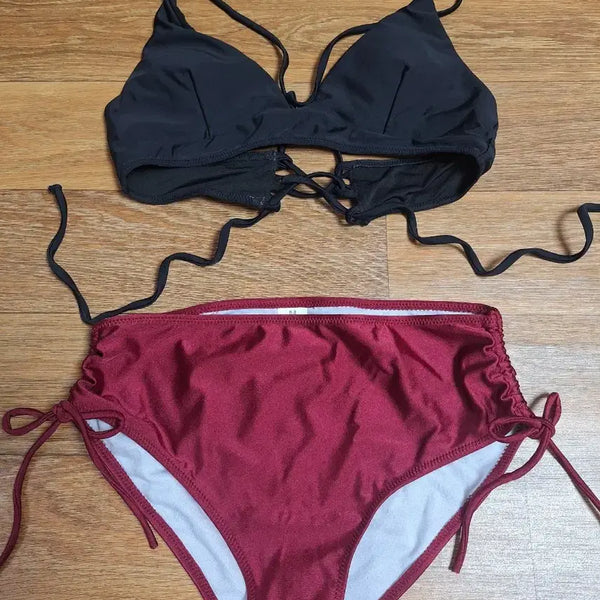 [BUNJANG] Balibiki Black String Bikini Swimsuit Set - M / (새상품) 발리비키 블랙 끈 비키니 수영복 세트 M