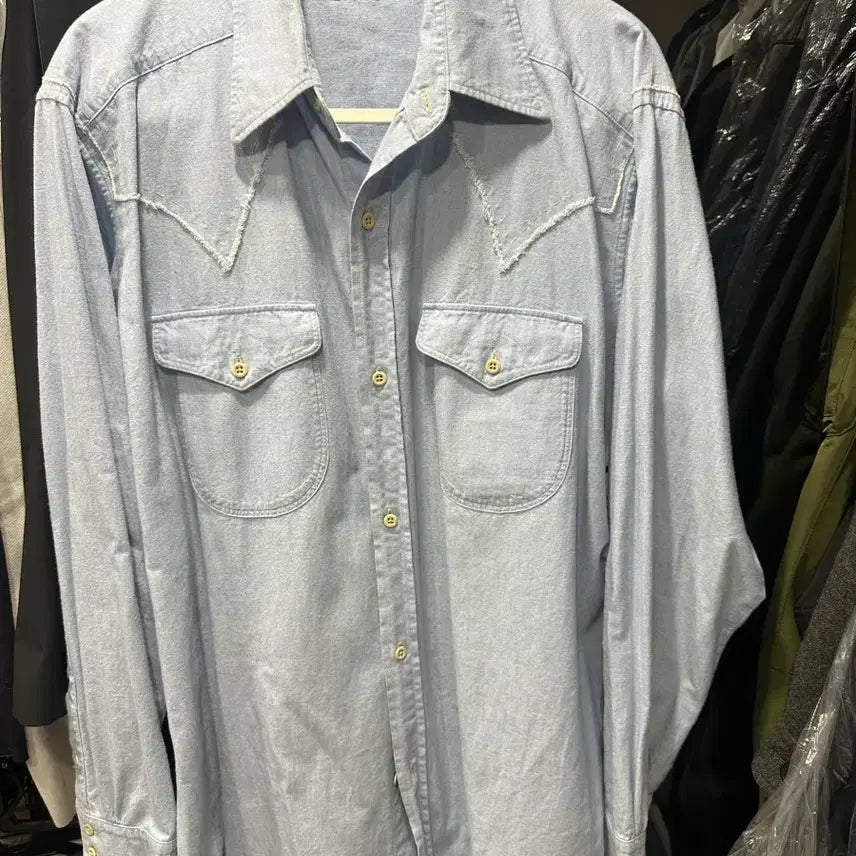 [BUNJANG] Matin Kim Western Chambray Shirt Size 3 / 마티앤선즈 웨스턴샴브레이 셔츠 3