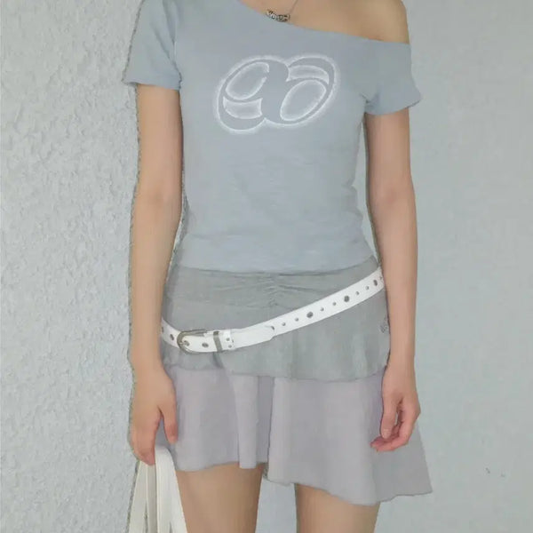 [BUNJANG] MOA Frill Skirt (Grey) / 애즈온 모아 프릴 스커트 MOA FRILL SKIRT / GREY