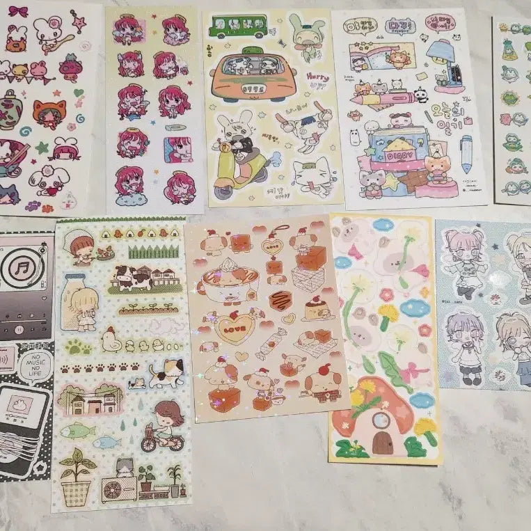 [BUNJANG] Character Sticker Bundle Set (10 Sheets) / 캐릭터스티커 10장 일괄판매1