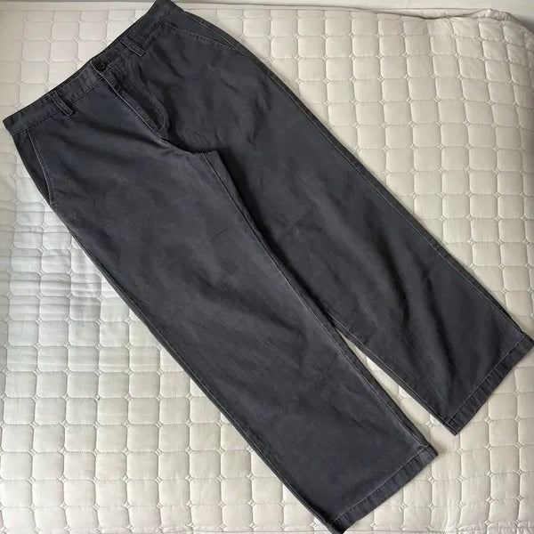 [BUNJANG] Musinsa Standard Wide Chino Charcoal Pants / 32) 무신사 스탠다드 와이드 치노 차콜