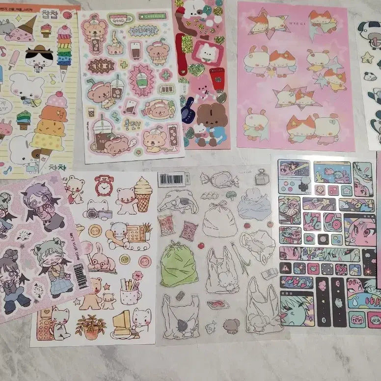 [BUNJANG] Character Sticker Bundle Set (10 sheets) / 캐릭터스티커 10장 일괄판매2