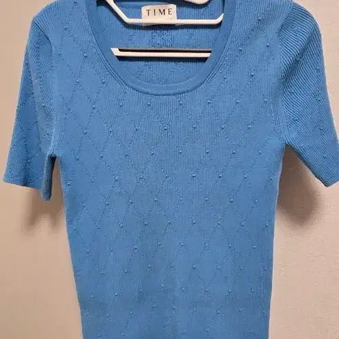 [BUNJANG] TIME 23SS Short Sleeve Knit Blue / 한섬 타임 반팔 니트 블루 23SS