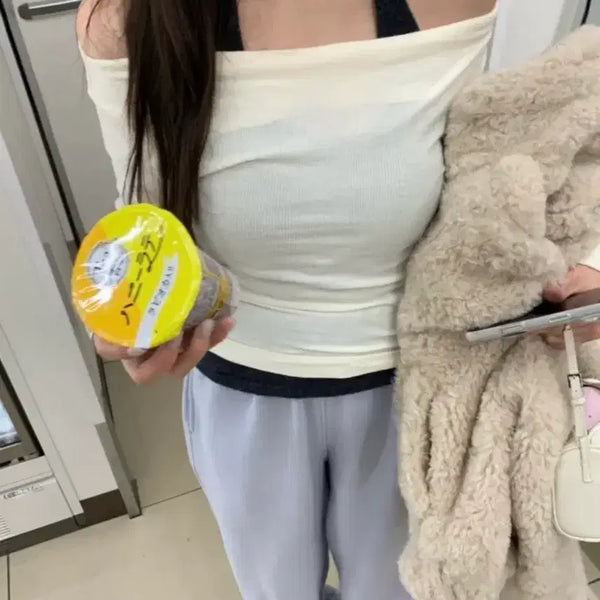 [BUNJANG] Berni Market Flowty Ivory Off-Shoulder Top / 베르니마켓 플로우티 아이보리