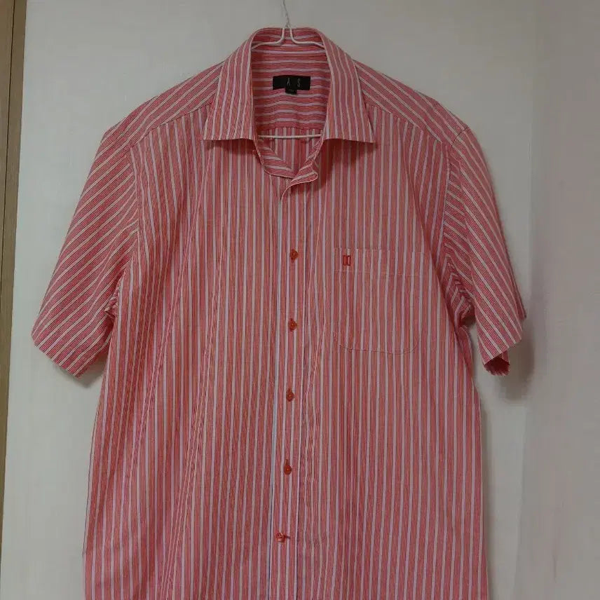 [BUNJANG] Daks Pink Stripe Short Sleeve Shirt 105 / 닥스 반팔 셔츠 핑크 스트라이프 105