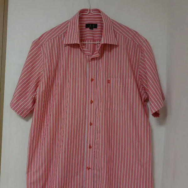 [BUNJANG] Daks Pink Stripe Short Sleeve Shirt 105 / 닥스 반팔 셔츠 핑크 스트라이프 105