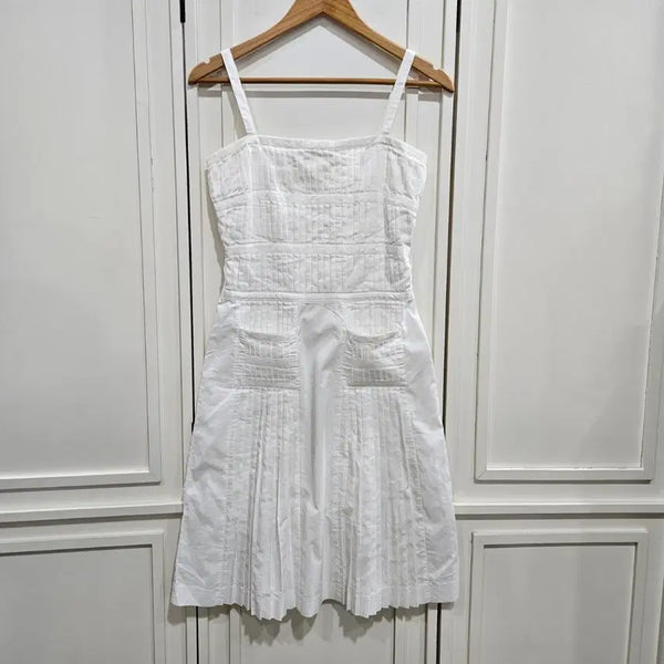 [BUNJANG] Cacharel White Pintuck Cotton Dress / CACHAREL 화이트 핀턱 코튼 원피스