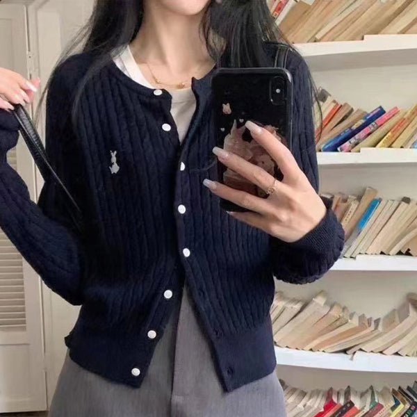 [BUNJANG] Twisted Knit Cardigan / 니트 꼬임 가디건