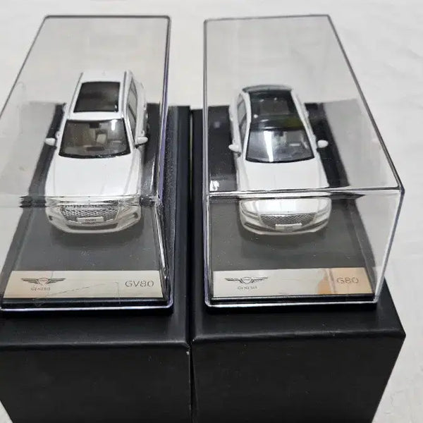 [BUNJANG] Genesis G80 GV80 1/43 Scale Diecast Model - Matte White Set / 제네시스 g80,gv80 1/43 무광화이트 다이캐스트