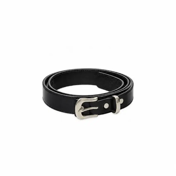 [BUNJANG] MINIMAL LAYERED LEATHER BELT BLACK BELT / 가죽 벨트 302 MINIMAL LAYERED BELT 블랙벨트