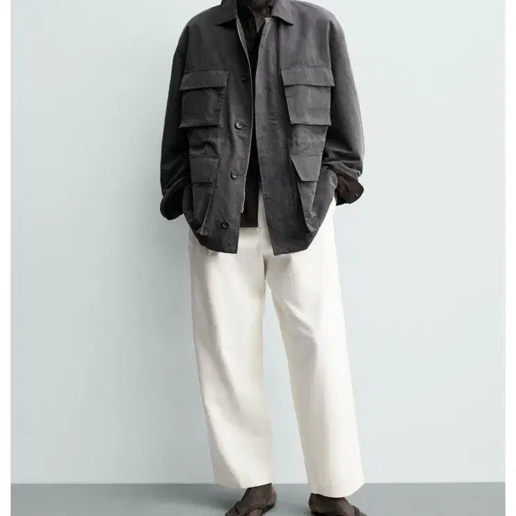 [BUNJANG] Zara Utility Pocket High-tech Jacket Grey M / (새상품) 자라 유틸리티 포켓 하이테크 재킷 그레이 m