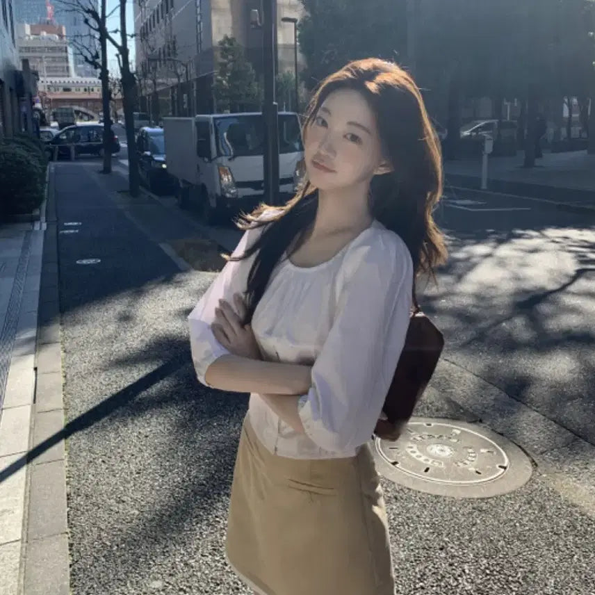 [BUNJANG] JENNIE O Babydoll 3/4 Sleeve Blouse / 당일배송) 제니오 베이비돌 7부 블라우스