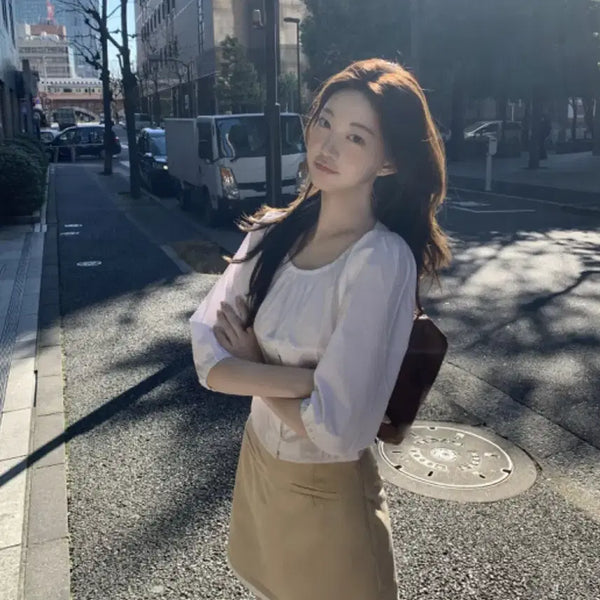 [BUNJANG] JENNIE O Babydoll 3/4 Sleeve Blouse / 당일배송) 제니오 베이비돌 7부 블라우스