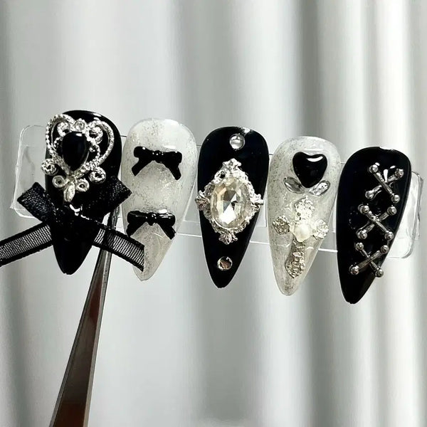 [BUNJANG] Handmade 'Jirai Kei' Style Press-On Nails / 지뢰계 수제 네일팁