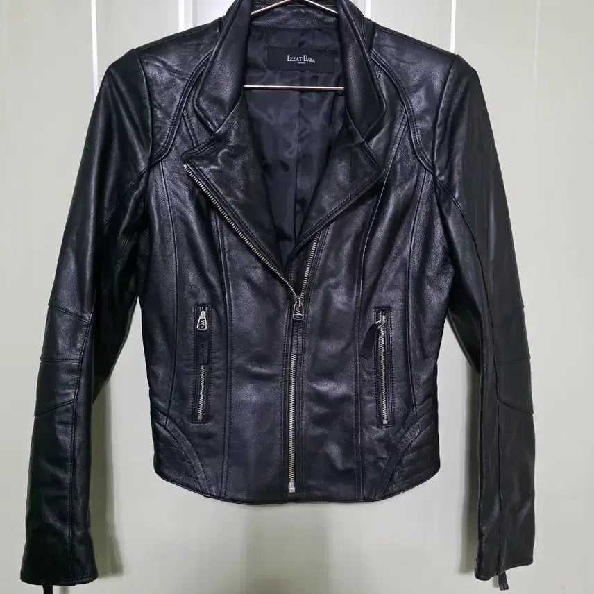 [BUNJANG] Aizdbaba Women's Leather Rider Jacket Black / 아이잗바바 여성 가죽 라이더 자켓 블랙