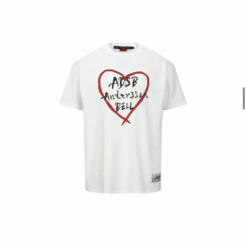 [BUNJANG] Andersson Bell Unisex Kelly Logo Short Sleeve T-Shirt White / 앤더슨벨 유니섹스 하트 켈리 로고 반팔 티셔츠 화이트