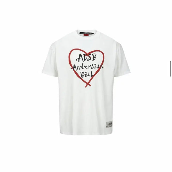 [BUNJANG] Andersson Bell Unisex Kelly Logo Short Sleeve T-Shirt White / 앤더슨벨 유니섹스 하트 켈리 로고 반팔 티셔츠 화이트