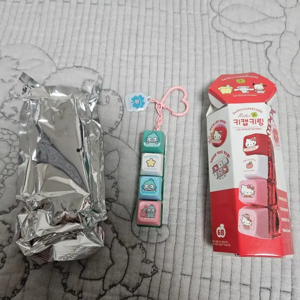 [BUNJANG] Sanrio Hangyodon 4-Grid LED Keycap Keyring / 산리오 한교동 4구 led 키캡 키링