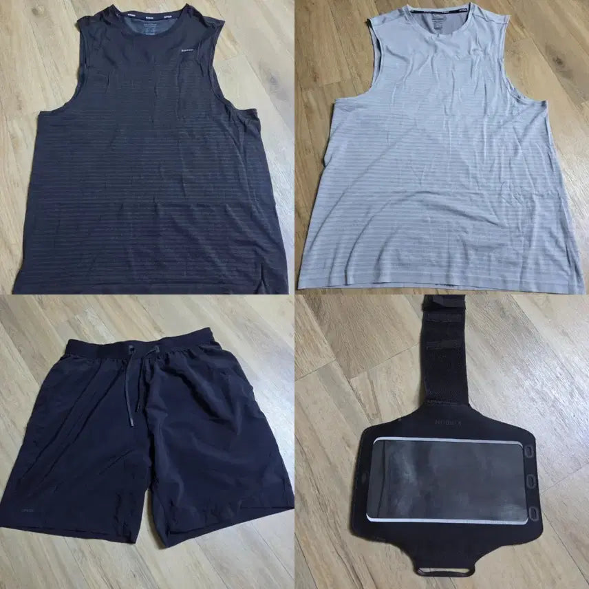 [BUNJANG] Decathlon Running Singlet Bundle (2 types) with Running Shorts and Armband / 일괄)데카트론 러닝 싱글렛 2종, 러닝 쇼츠 1종, 암밴드 운동복