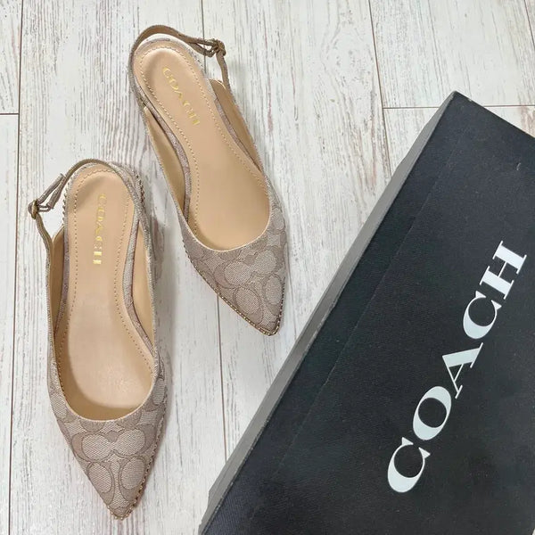 [BUNJANG] Coach Jacquard Skimmer Flat Slingback Mules / 코치 자카드 스키머 플랫 슈즈 슬링백 뮬